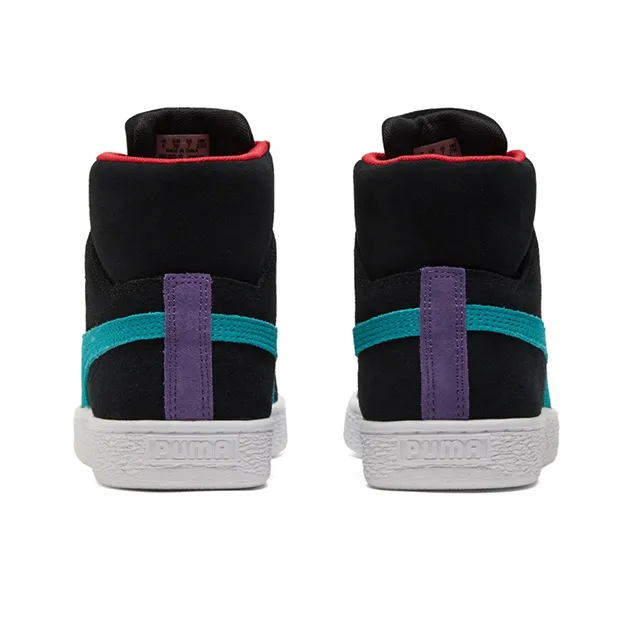 Puma Suede Mid Black Viridian Green Red-3
