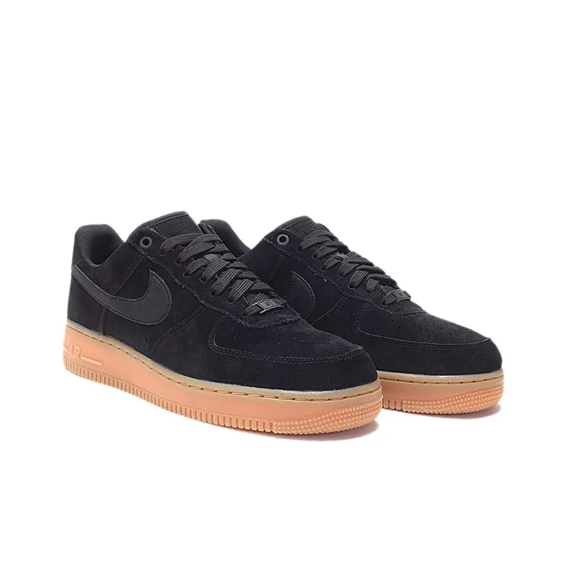 Nike Air Force 1 Low '07 Black Suede Gum-2