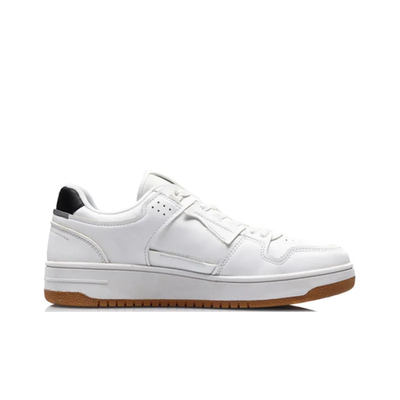LiNing Tianji Slip Resistant Cushioning Wear Resistant Breathable Low Top Skateboard Shoes Men's White Yellow-1