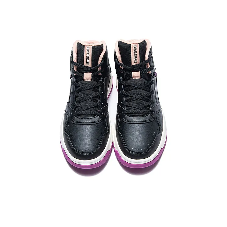 361° QU!KFOAM Mid Top Skateboard Shoes Women's Black Purple-1