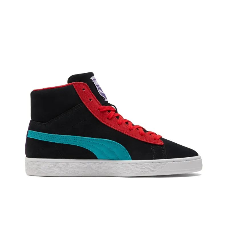Puma Suede Mid Black Viridian Green Red-1