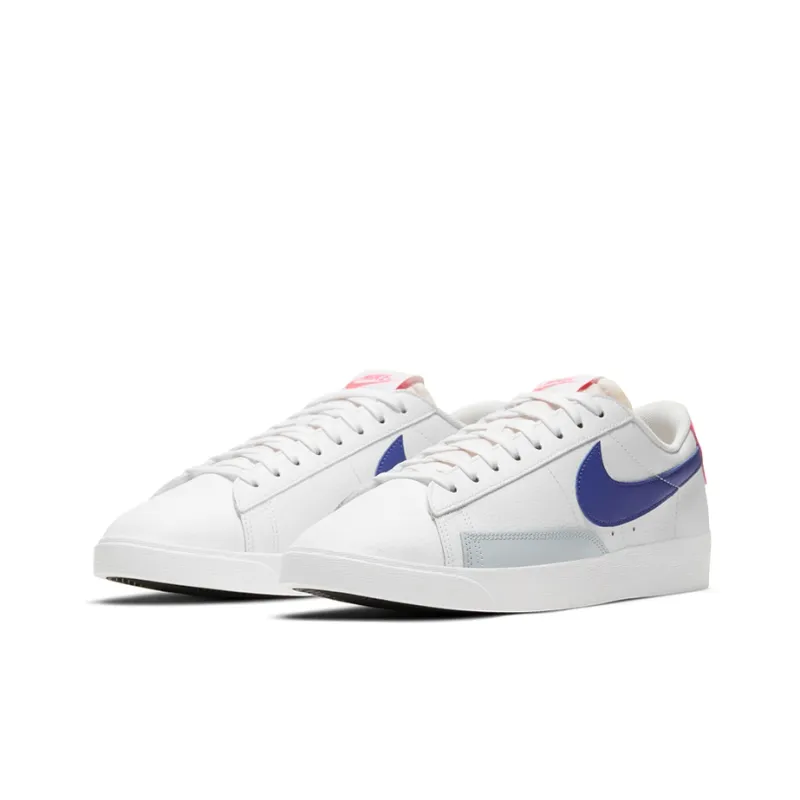 Nike Blazer 'Hyper Pink' Slip-Resistant Cushioning Wear-Resistant Low-Top Skateboard Shoes GS White Blue Pink-2