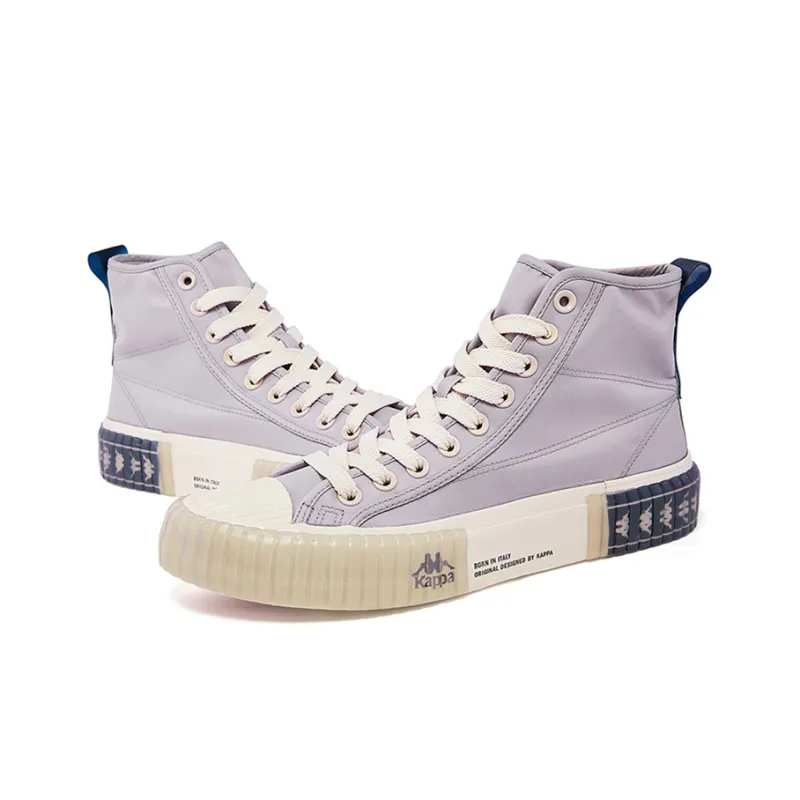 Kappa High-Top Skateboard Shoes Unisex Gray White-3