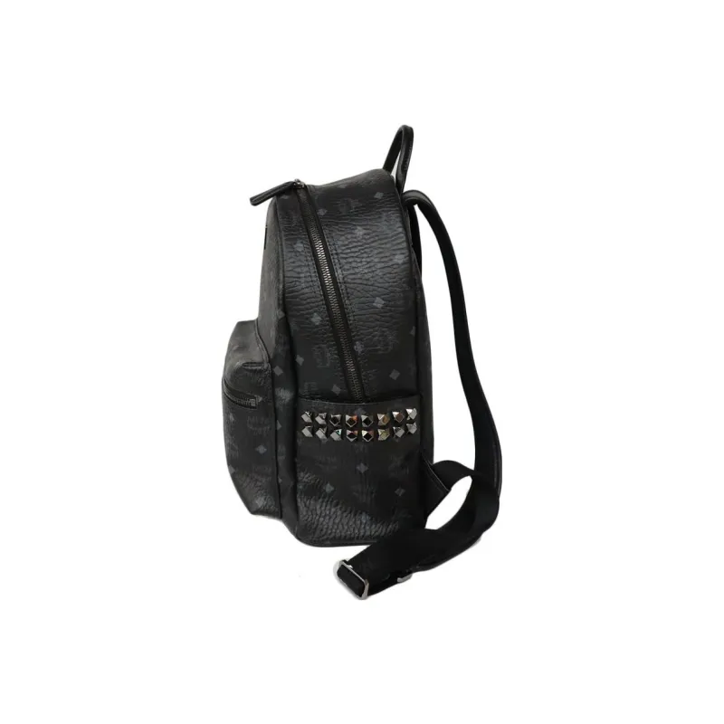 MCM Stark Backpack Visetos Side Studs Small/Medium Black-1