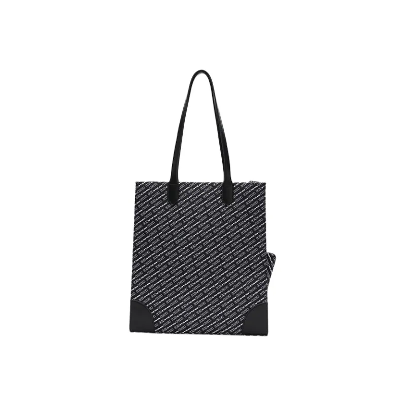 SEM/R X Luo Xiaohei Collaboration PU With Nylon Fabric Shoulder Bag Women's Ecru/Black-4