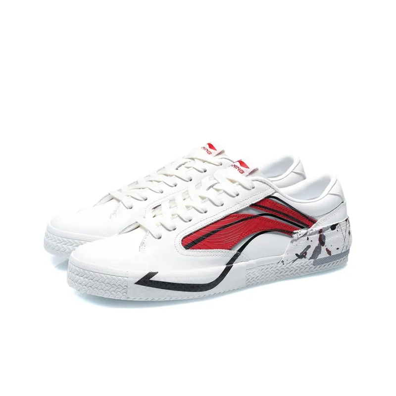 LiNing Weiwu Paris Fashion Week Vintage Shoes 'White Red'-2