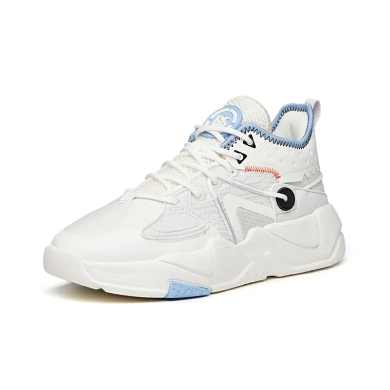 Anta Life Collection Anti Slip Wear Resistant Low Top Skateboard Shoes Women's Blue White-1
