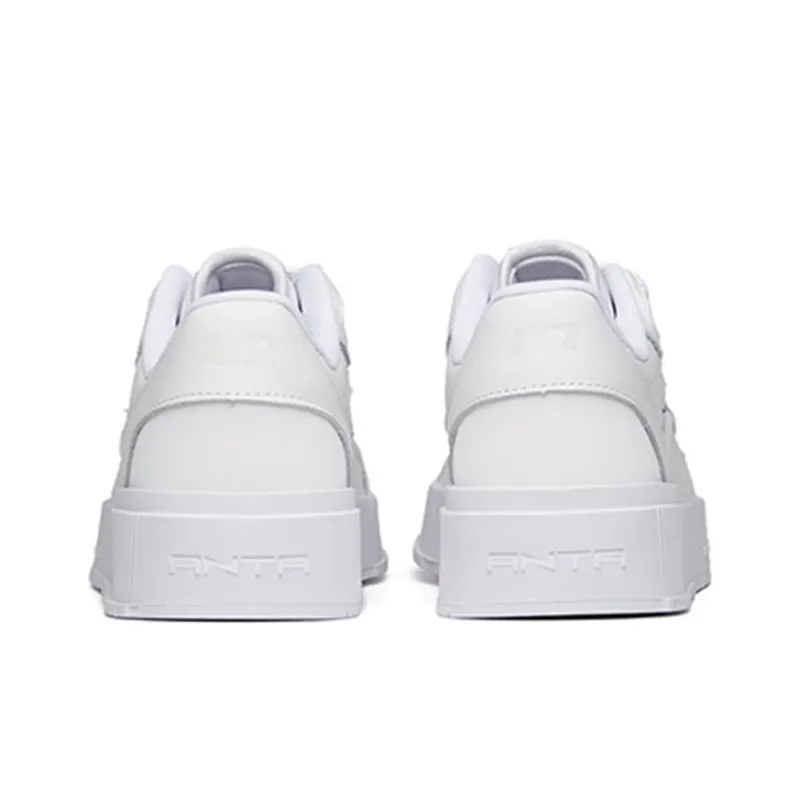 Anta Abrasion Resistant Breathable Low Top Skateboard Shoes Men's White-4