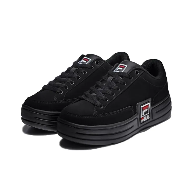 FILA Funky Tennis Anti Slip And Wear Resistant Breathable Low Top Skateboard Shoes Unisex Black Korean Style-1