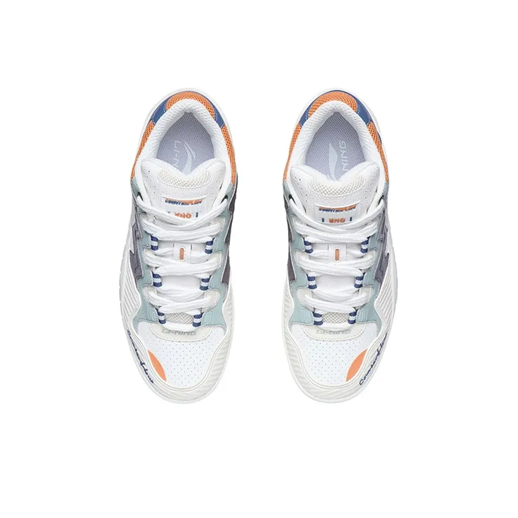 LiNing CF Tracing The One Anti-Slip Wear-Resistant Low-Top Skateboard Shoes White Blue Black-2