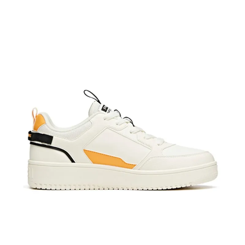 Anta Slip Resistant, Abrasion Resistant, Lightweight Low Top Skateboard Shoes Men's White Orange-1