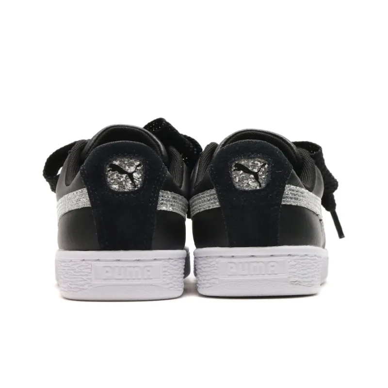 PUMA Basket Heart 'Black Silver Glitter' Women's-3