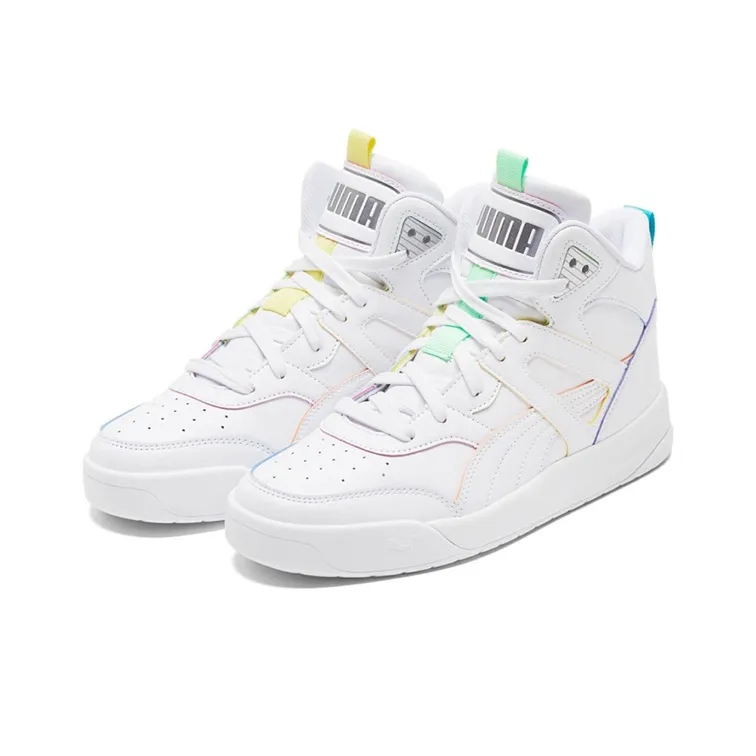 PUMA Backcourt Mid Rainbow Splicing Casual Shoes White-2