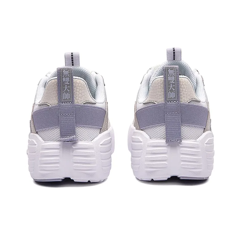 Erke Peerless Master Anti-Slip Wear-Resistant Low-Top Skateboard Shoes Women's White Gray-3