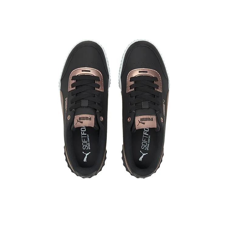 PUMA Carina Lift Metallic Black/Gold Casual Low Board Shoes Women's-3