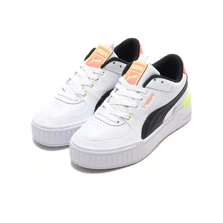 PUMA Cali Sport Sport Cushioning Lightweight Slip-Resistant Low-Top Skateboard Shoes Women's White Black Pink-2