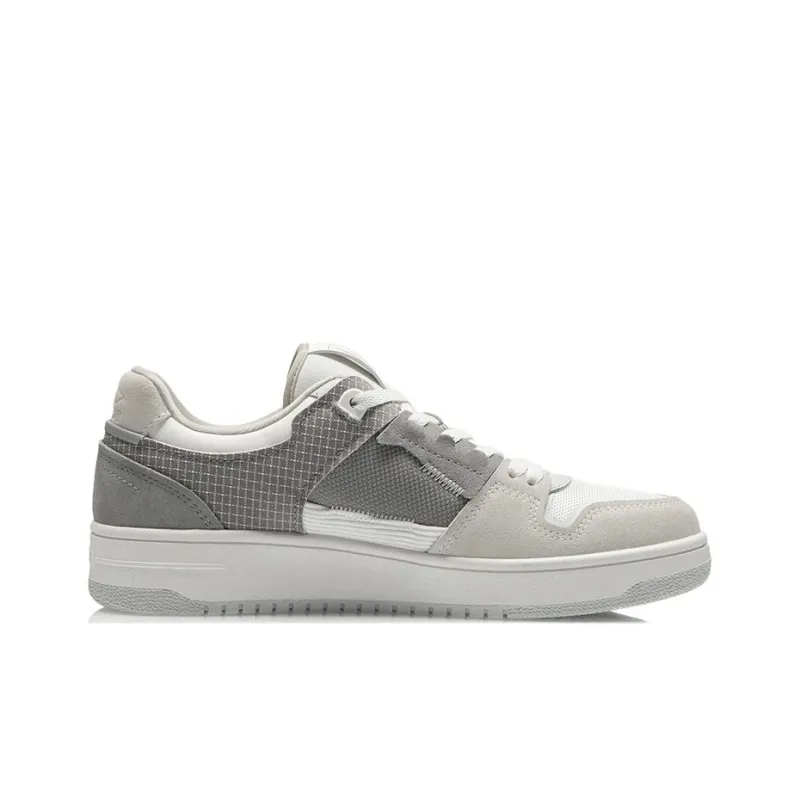 LiNing Tianji Lightweight And Wear resistant Low Top Skateboard Shoes Men's Ecru Gray-1