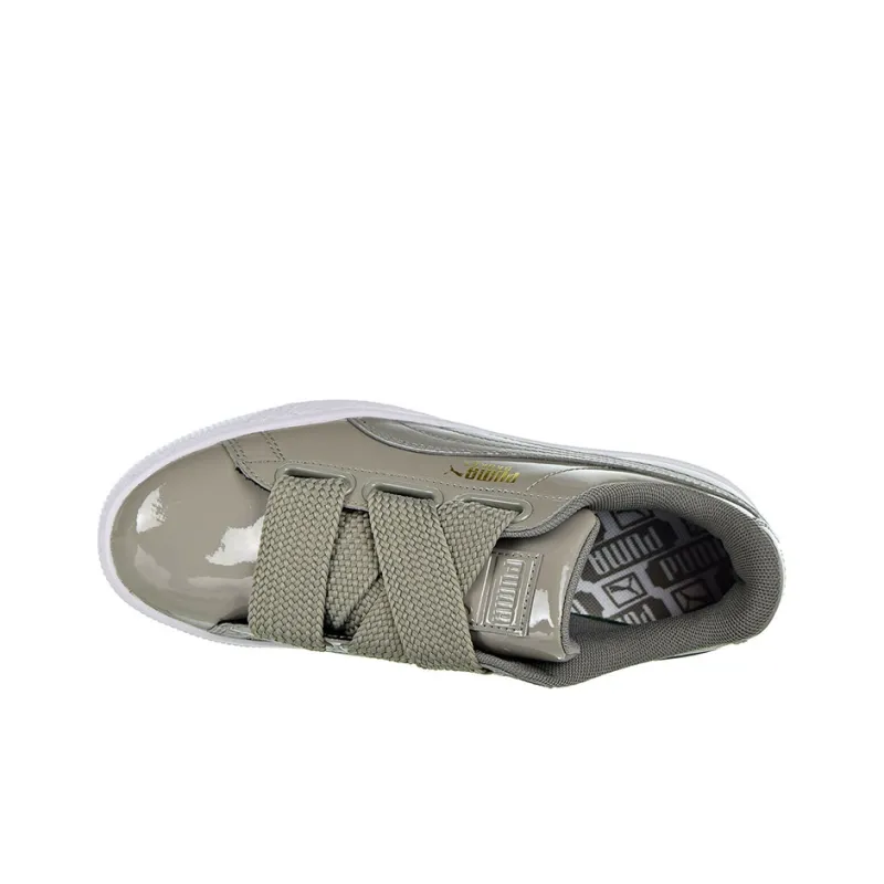 PUMA Basket Heart Patent Silver/Grey Women's-4