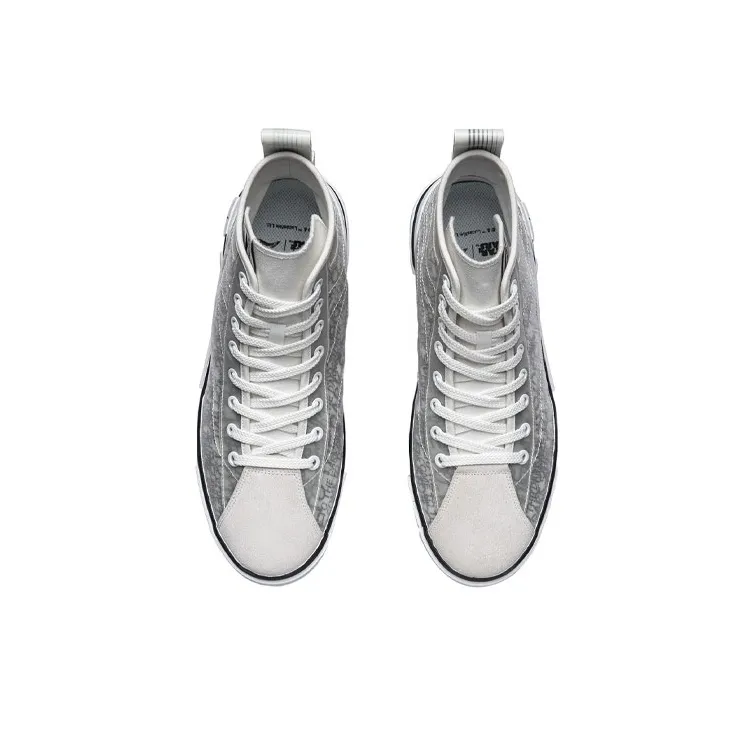 STAR WARS x LiNing Abrasion Resistant Breathable High Top Skateboard Shoes Men's Gray White-3
