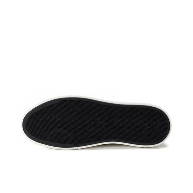 FERRAGAMO GANCINI Breathable Balance Low Top Skateboard Shoes Men's Beige Black-5