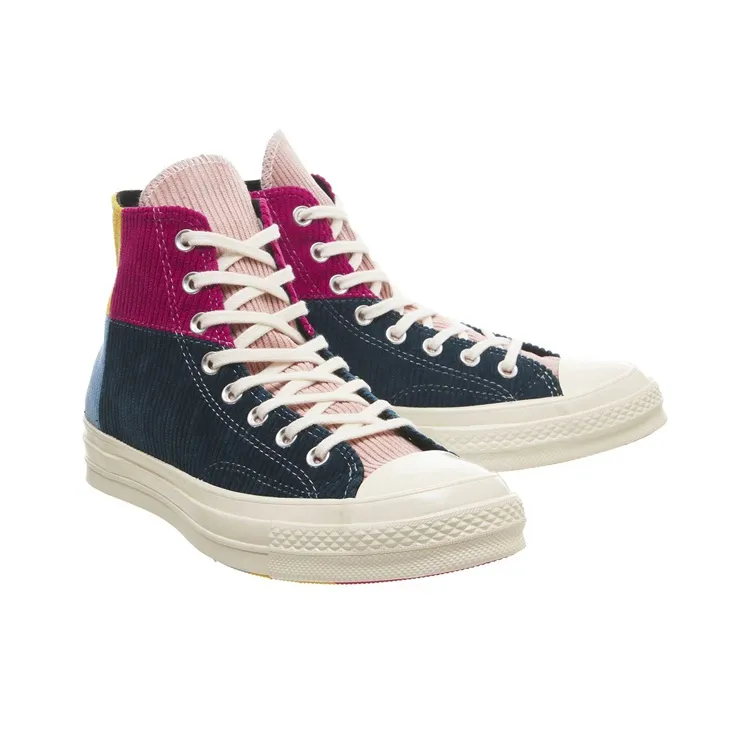 Converse Chuck Taylor All Star 70 Hi Corduroy Patchwork Gold Navy-2