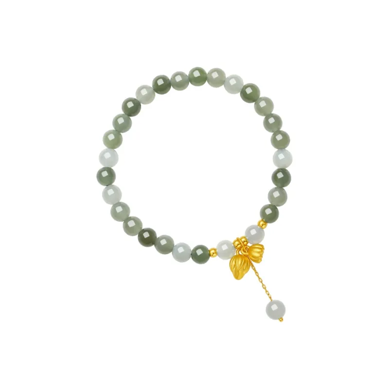 ZHOU LIU FU Hetian Jade Bracelets Women's Green Jade-2
