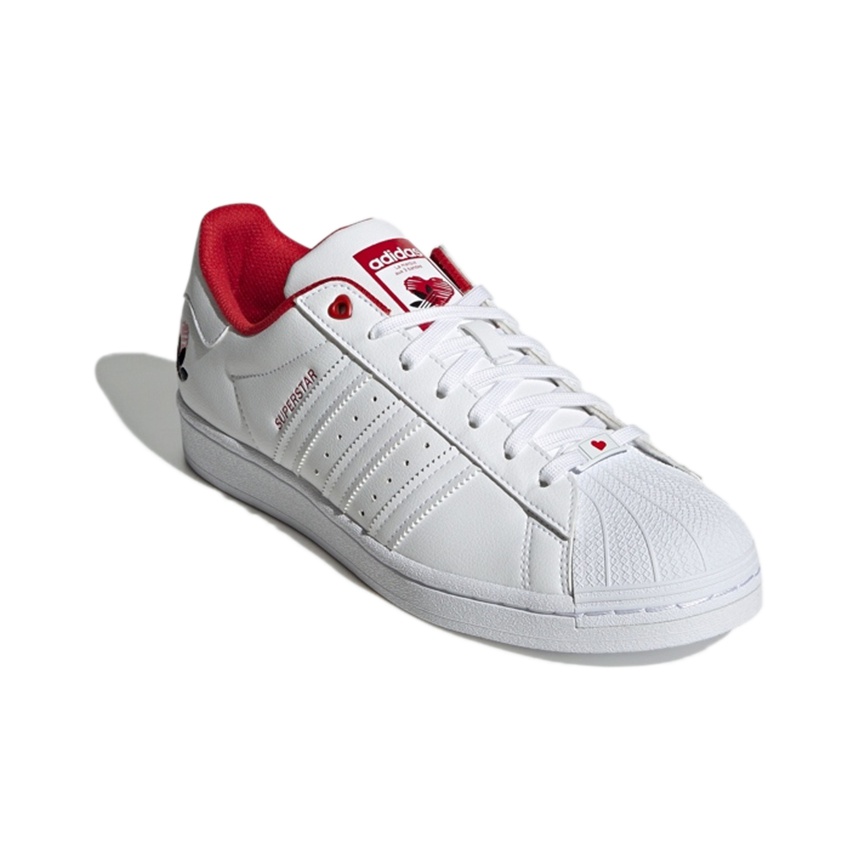 adidas originals Superstar Skateboarding Shoes Unisex Low-top White/Red -  POIZON