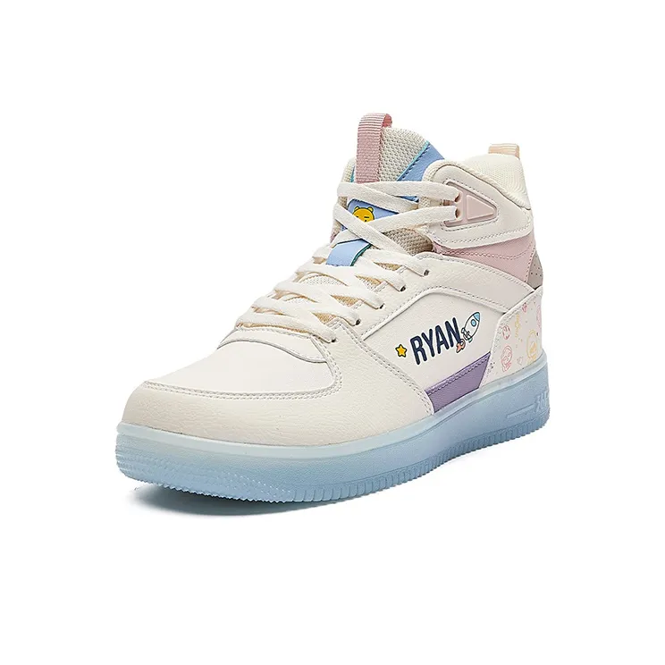 361° Slip Resistant Cushioning High Top Skateboard Shoes Women's White-2