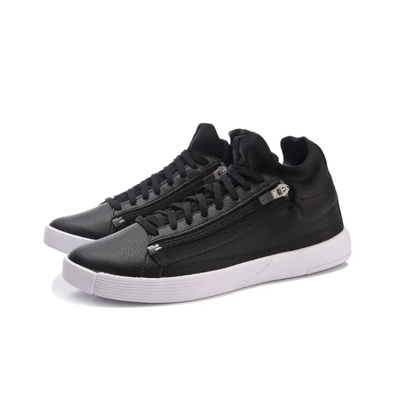LiNing Chillout Zip Lightweight Mid Top Skateboard Shoes Women's Black White-2