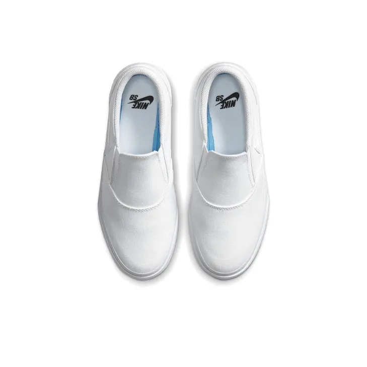Nike Charge Canvas Slip On Sb 'Triple White' Women's-3