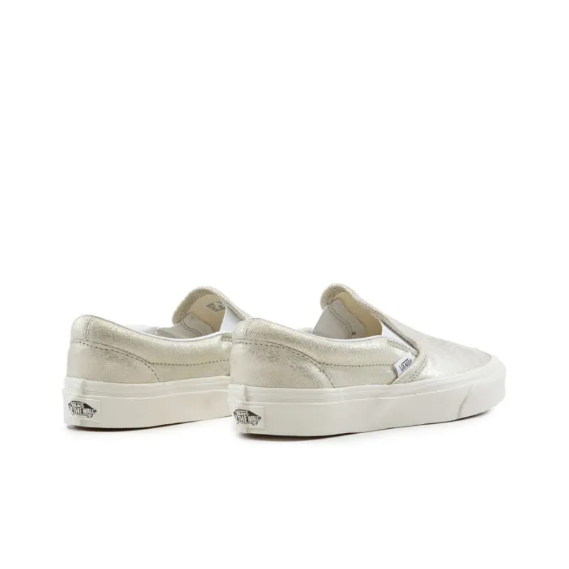 Vans Slip On Cracked Leather Gold Women's-3