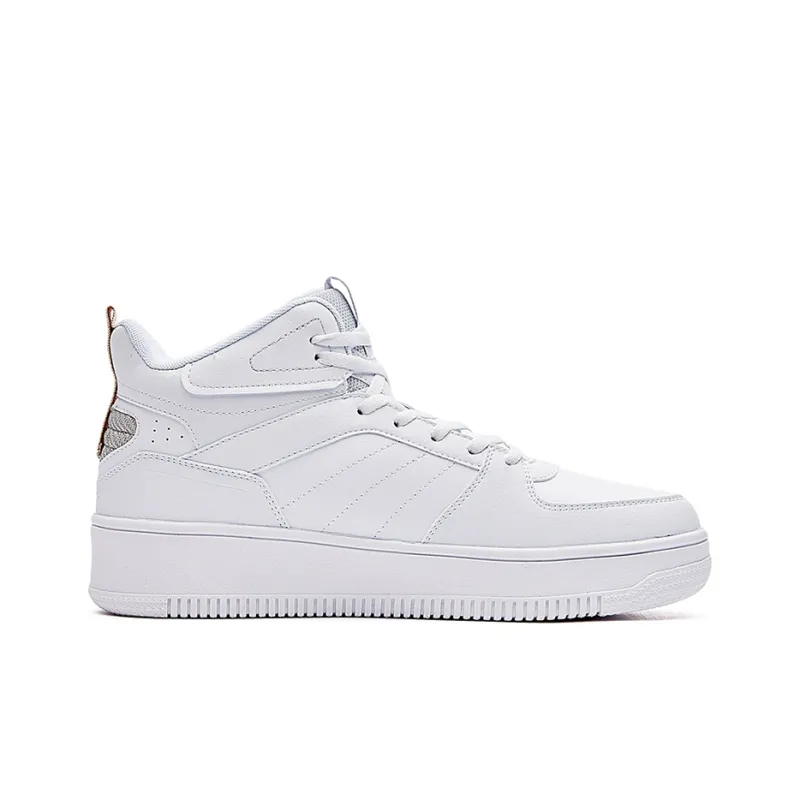 361° Anti Slip Wear Resistant High Top Skateboard Shoes Men's White Gray-1