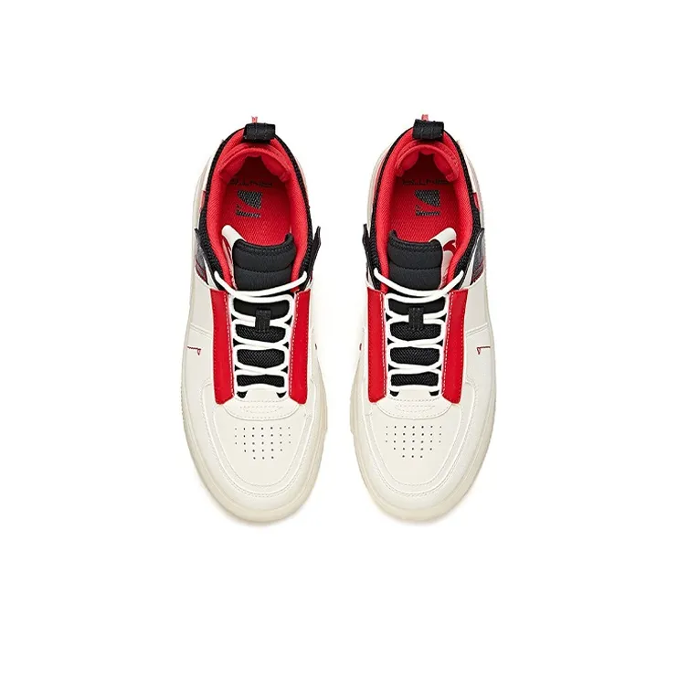 Anta Slip Resistant Cushioning Low Top Skateboard Shoes Men's Red White-2