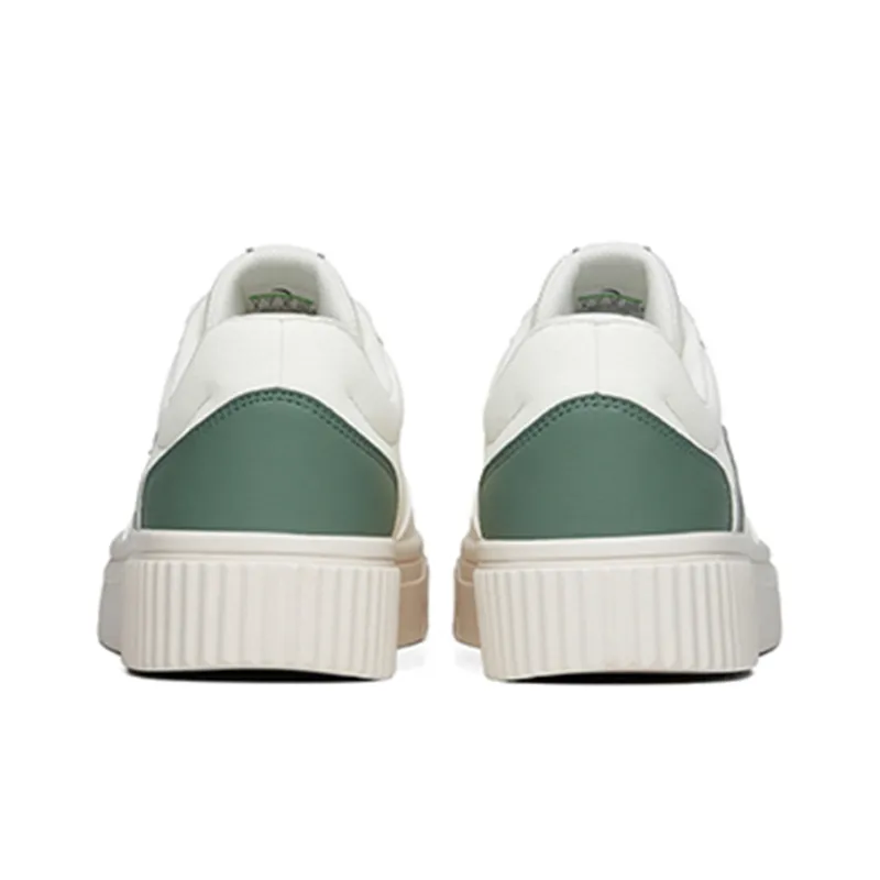 Anta Life Collection Cookie Shoes Slip-Resistant Cushioning Wear-Resistant Low-Top Skateboard Shoes White Green-4