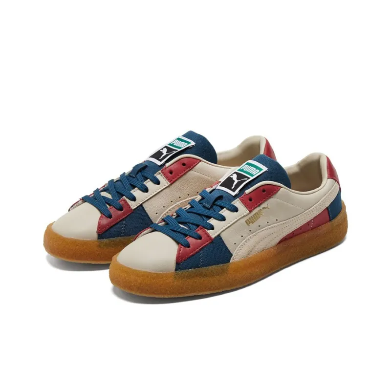PUMA Suede Crepe Patch Peyote Blue Red-2