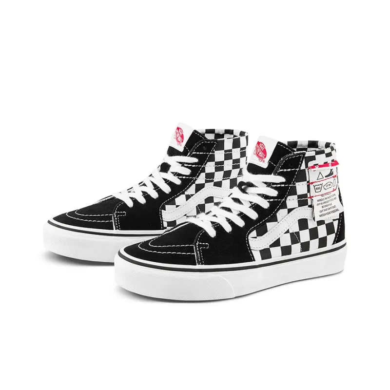 Vans SK8 HI Checkered 'Black White'-1