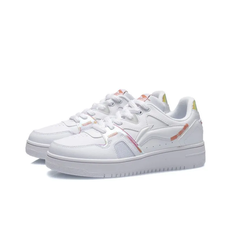 LiNing Non slip Lightweight Low Top Skateboard Shoes Women's White-2