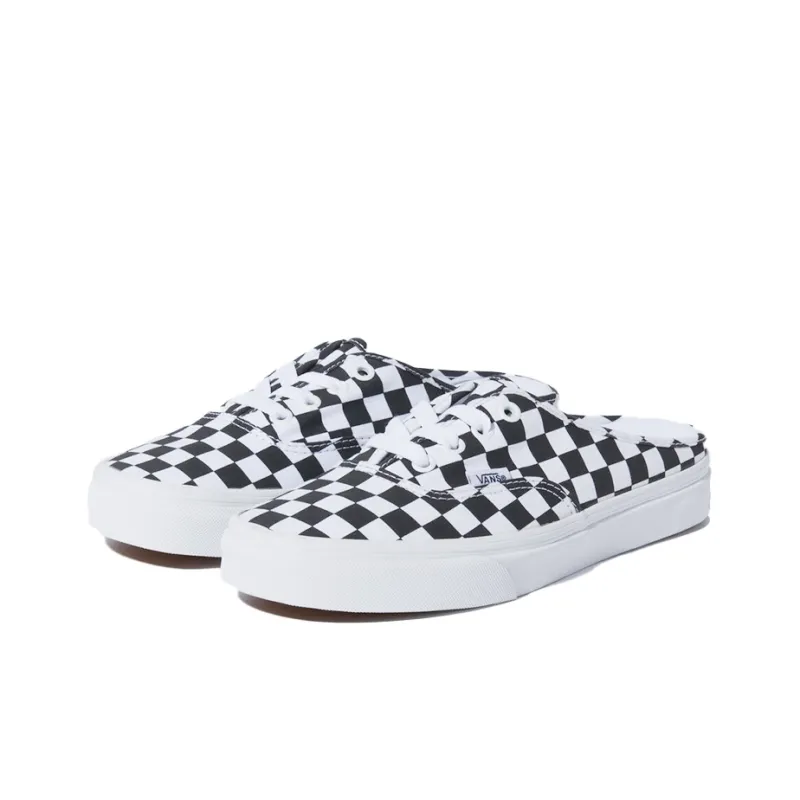 Vans Authentic Checkerboard Cushioning Lightweight Breathable Low Top Skateboard Shoes Unisex Black White Checkerboard-2