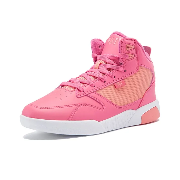 361° High Top Winter Padded Skateboard Shoes Women's Peach Red-2