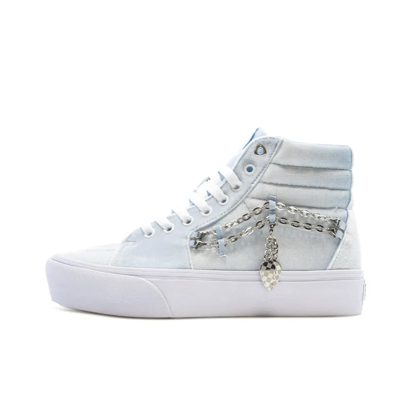 Vans Sk8 Hi Platform 2.0 Chain Velvet Ballad Blue Women's-0