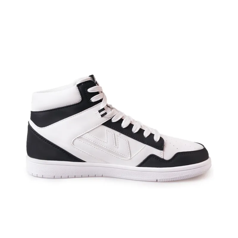 Warrior Teeming With Life High-Top Skateboard Shoes Unisex White Black-1