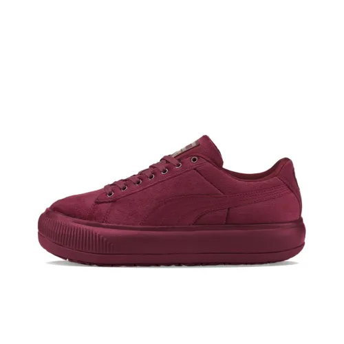 PUMA Suede Skateboard Shoes Women's Low-Top Burgundy