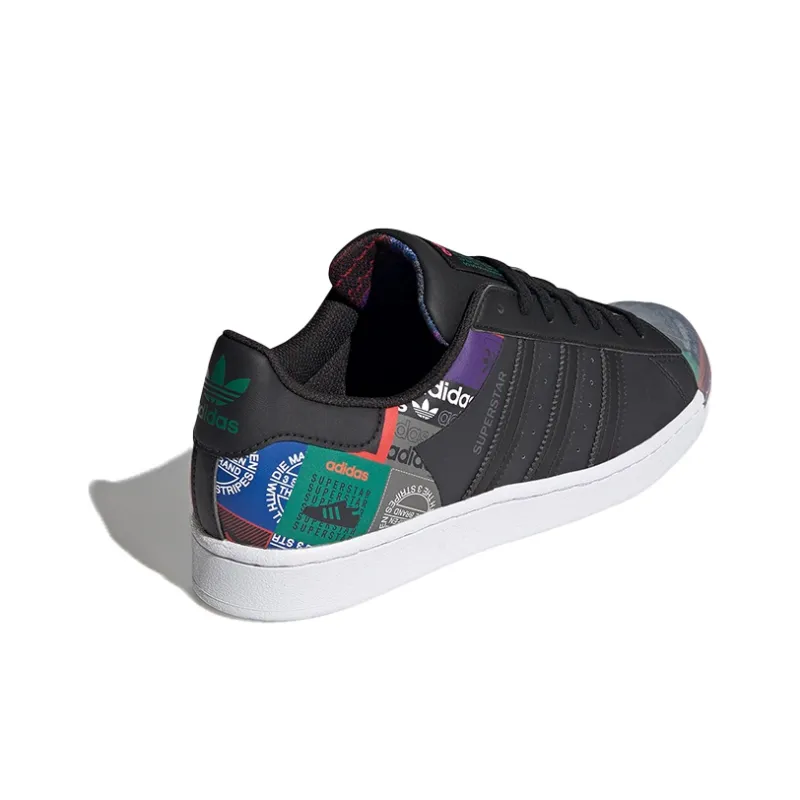 Adidas Originals Superstar Shoes 'Core Black Purple Green'-3