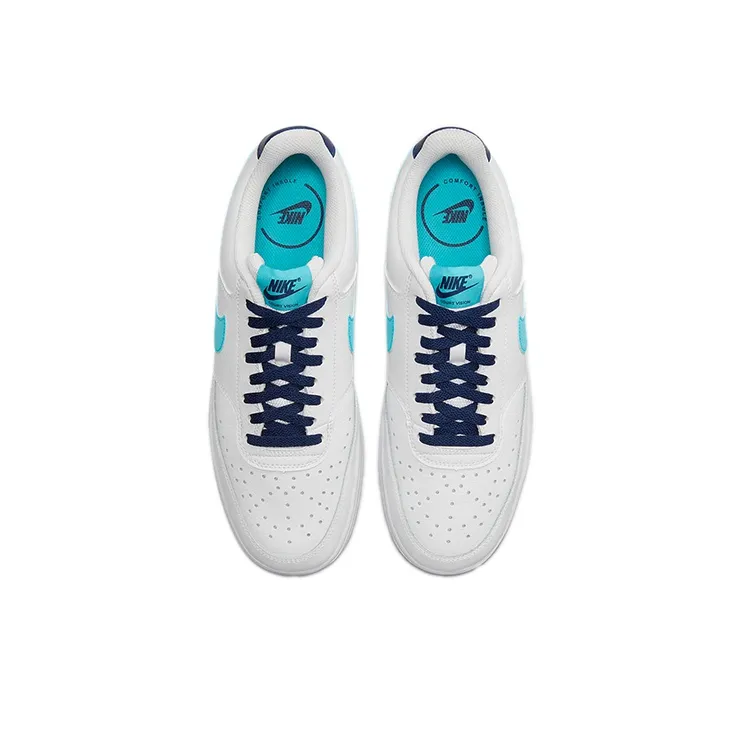 Nike Court Vision Low White Blue Void Turquoise-3