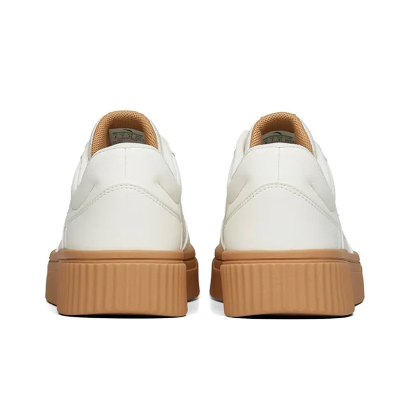 Anta Life Collection Cookie Shoes Cushioning, Wear Resistant Low Top Skateboard Shoes Men's Light Beige White-3