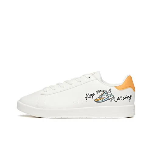 ANTA Skateboard Shoes Men Low-Top Ivory White/Yellow Orange