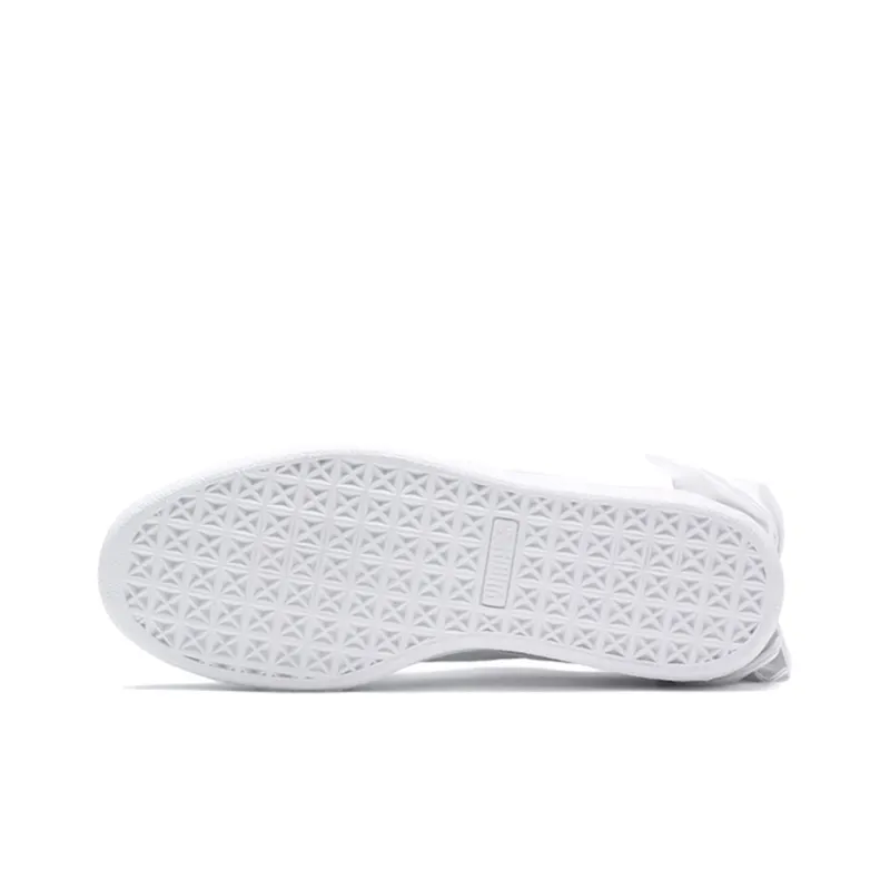 PUMA Basket Bow Patent Shoes White Women's-5
