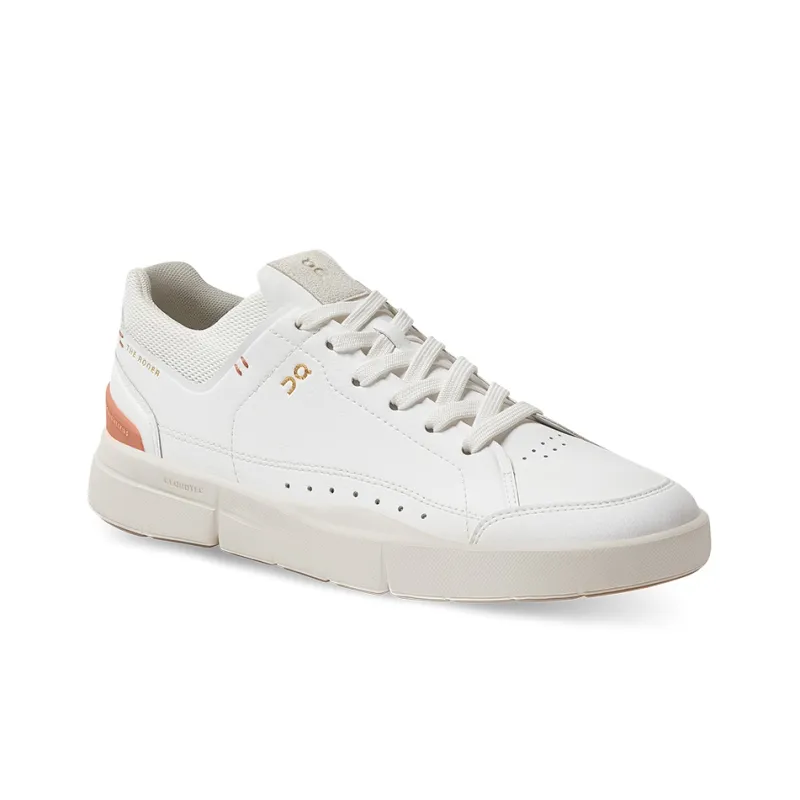 On CourtTHE ROGER Anti Slip Wear Resistant Low Top Skateboard Shoes Women's White Earth Umber-2
