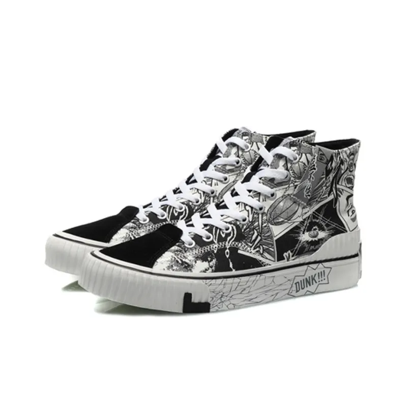 LiNing Badfive Badfive Anti Slip Wear Resistant High Top Skateboard Shoes Men's White Black-2