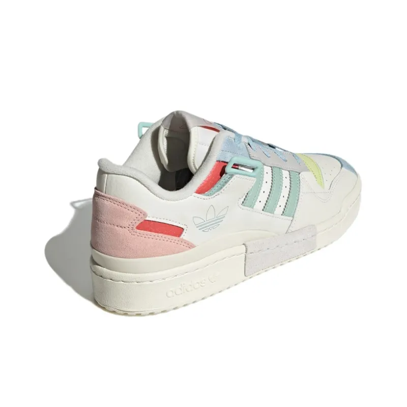 Adidas Originals Unisex Forum Exhibit Low Sneakers White/Pink/Blue-3